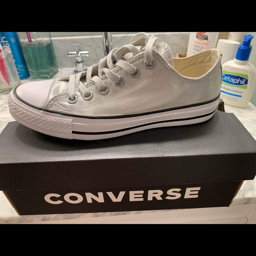 Silver sparkle Chuck Taylors
